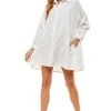 Wanderlust By Abby Long Sleeve Oversized Shirt Dress NEW