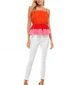 Wanderlust By Abby NEW Sleeveless Pleated Layered Top