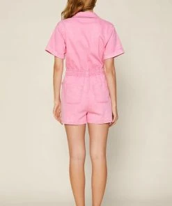 Wanderlust By Abby NEW Pink Utility Romper