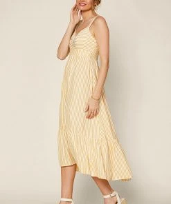 Wanderlust By Abby NEW Striped Tiered Ruffled Maxi Dress