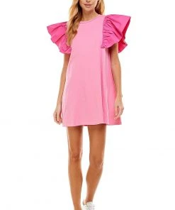 Wanderlust By Abby Knit Ruffle Sleeve Dress