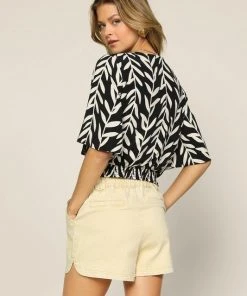 Wanderlust By Abby Smocked Hem Crop Top