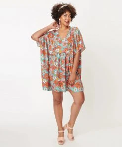 Wanderlust By Abby NEW Retro Floral Roper Caftan
