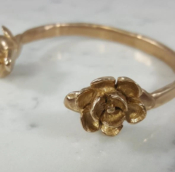 Mimosa Handcrafted Mimosa Double Magnolia Bangle JEWELRY 4 Mimosa Handcrafted Mimosa Double Magnolia Bangle JEWELRY