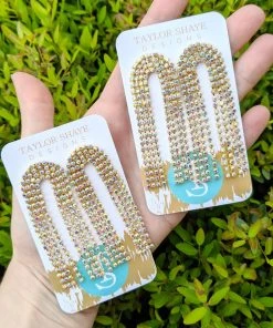 Taylor Shaye Designs NEW Rhinestone Chain Tassel Drops