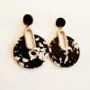 Saree NEW Black & White Tort Earrings