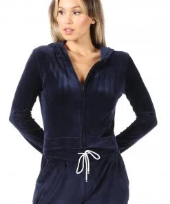 Wanderlust By Abby Velour Zippered Hoodie