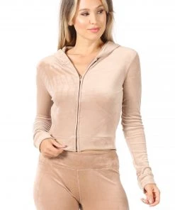 Wanderlust By Abby Velour Zippered Hoodie