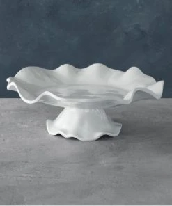 Wanderlust By Abby NEW White Pedestal Cake Plate