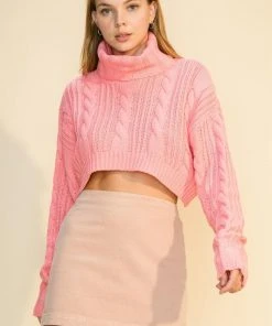 Wanderlust By Abby CLOTHING Turtle Neck Crop Pullover Sweater
