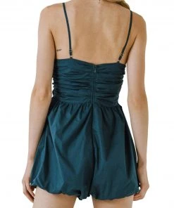 Wanderlust By Abby NEW Shirred Blouson Romper