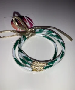 Wanderlust By Abby SALE Green And White Bangles