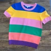 August Apparel Colorful Striped Top