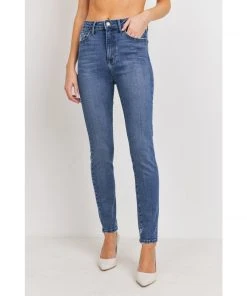 Wanderlust By Abby High Rise Frayed Hem Skinny Jeans NEW