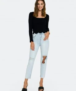 Wanderlust By Abby NEW Scallop Hem Long Sleeve Sweater