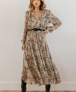 Wanderlust By Abby NEW Paisley Tiered Maxi Dress