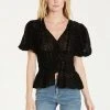 Wanderlust By Abby Chrissy Embossed Peplum Top