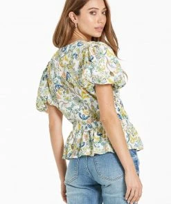 Wanderlust By Abby Chrisy Peplum Shirt NEW