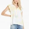 Wanderlust By Abby Xiah Ruffle Golden Times Top NEW