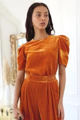 Wanderlust By Abby CLOTHING Ariel Puff Sleeve Velvet Top