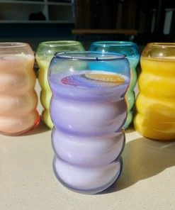Wanderlust By Abby Bubble Ribbed Glass Candles NEW 13 Wanderlust By Abby Bubble Ribbed Glass Candles NEW