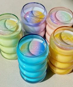 Wanderlust By Abby Bubble Ribbed Glass Candles NEW 12 Wanderlust By Abby Bubble Ribbed Glass Candles NEW