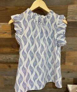 Wanderlust By Abby Print Ruffle Sleeve Top