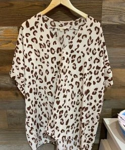 Wanderlust By Abby NEW Plus Size Leopard Print Boxy Top
