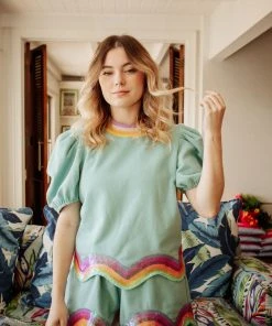 Queen Of Sparkles Teal Wavy Shorts