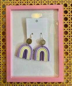 Wanderlust By Abby Purple And Gold Rainbow Earrings