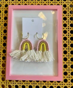 Wanderlust By Abby Rainbow Fray Earrings NEW