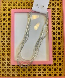 Wanderlust By Abby Stud And Flat Weave Necklace Set