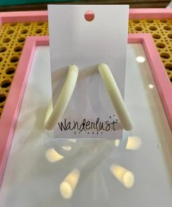 Wanderlust By Abby Cream Matte Hoops NEW