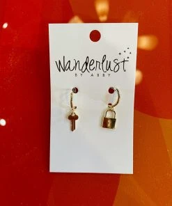Wanderlust By Abby Lock And Key Petite Hoops NEW