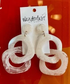 Wanderlust By Abby Cream Acrylic Double Dangles NEW