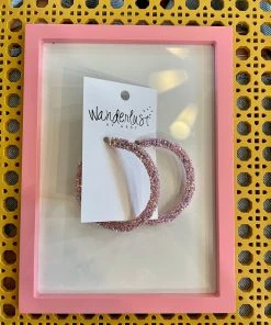 Wanderlust By Abby Chunky Glitter Statement Hoops NEW