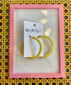 Wanderlust By Abby Chunky Glitter Statement Hoops NEW
