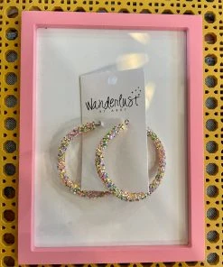 Wanderlust By Abby Chunky Glitter Statement Hoops NEW