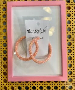 Wanderlust By Abby Chunky Glitter Statement Hoops NEW