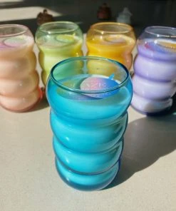 Wanderlust By Abby Bubble Ribbed Glass Candles NEW 14 Wanderlust By Abby Bubble Ribbed Glass Candles NEW