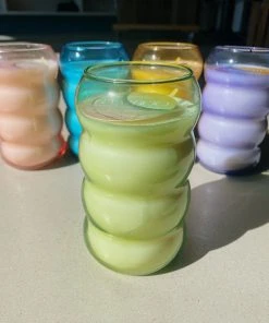 Wanderlust By Abby Bubble Ribbed Glass Candles NEW 15 Wanderlust By Abby Bubble Ribbed Glass Candles NEW