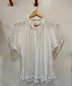 Wanderlust By Abby Slubbed Short Sleeve Blouse