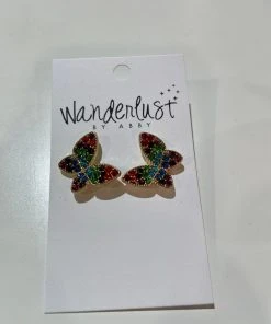 Wanderlust By Abby NEW Rainbow Butterfly Earrings