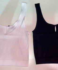 Wanderlust By Abby NEW V-Neck Rib Crop Top