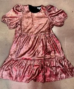 Wanderlust By Abby Metallic Pink Dress NEW