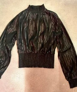 Wanderlust By Abby Black Turtle Neck Blouse NEW