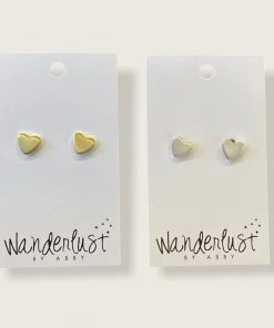 Wanderlust By Abby NEW Simple Heart Studs