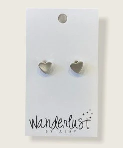 Wanderlust By Abby NEW Simple Heart Studs