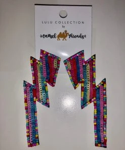 Wanderlust By Abby Rainbow Lightning Bolt Earrings NEW