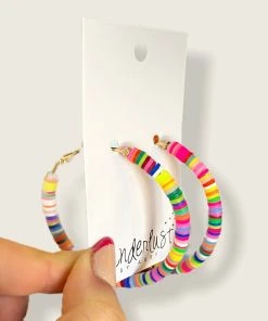 Wanderlust By Abby Rainbow Hoop Earrings NEW
